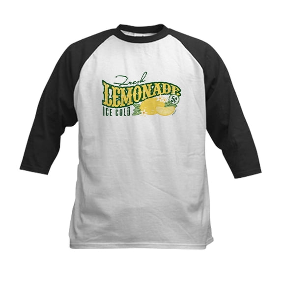 CafePress - Fresh Lemonade Kids Baseball Jersey - Kids Cotton Baseball Jersey, 3/4 Sleeve Shirt