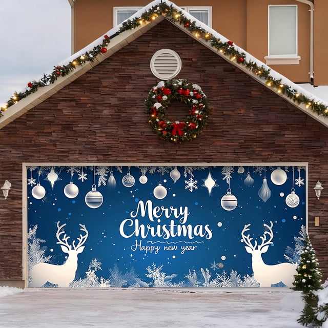 BotaniNest Large Garage Door Banner Outdoor For Holiday Season Front Porch Yard Festive Party Welcome Sign