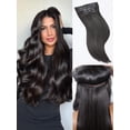 thumbnail image 1 of LUVME Straight Seamless 110g 7Pcs Clip in Hair Extensions Full Max with 18inch Remy Human Hair Extensions, Natural Black 100% Real Soft Human Hair Extensions, 1 of 9