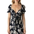 thumbnail image 3 of Love Stitch Women's Floral Formal Maxi Dress (Black, X-Small), 3 of 5