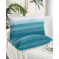 thumbnail image 2 of Turquoise White Ombre Pillow Covers King Size 2 Pack, Modern Country Abstract Stripes Soft Bed Throw Pillowcases Breathable Cooling Long Lumbar Body Pillow Sham Cover for Bed Sofa 20''x36'', 2 of 7