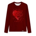 thumbnail image 4 of Kilaqueen Valentines Day Long Sleeve Shirts for Women 3D Heart Print Crew Neck Sweatshirts Casual Funny Cute Relaxed Fit Pullover Tops, 4 of 4