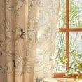 thumbnail image 6 of Floral Curtains 63 Inches Long 2 Panels Set Coquette Rod Pocket Drapes Short Boho Bedroom Semi Sheer Window Curtain Panels Farmhouse Living Room Rose Decorations Tassel Window Treatments, 6 of 6