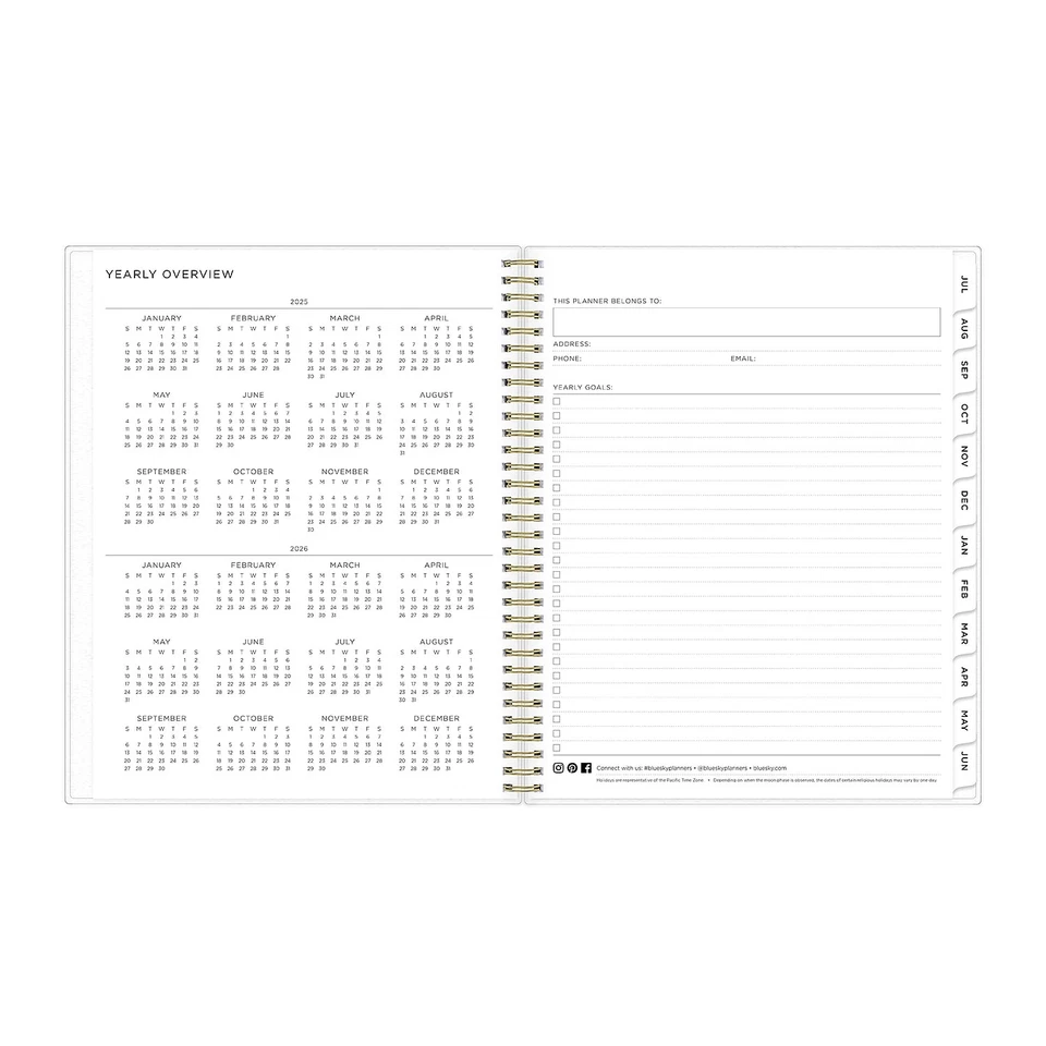 2025-2026 Blue Sky Smoke 8.5" X 11" Weekly & Monthly Planner Plastic Cover