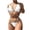 White, variant on FcBaudy Womens Swimsuits Bathing Suit for Women Plus Size Swimsuit for Women Women's Solid Color Split Neck Tie Low Waist Swimsuit Women Swimsuit