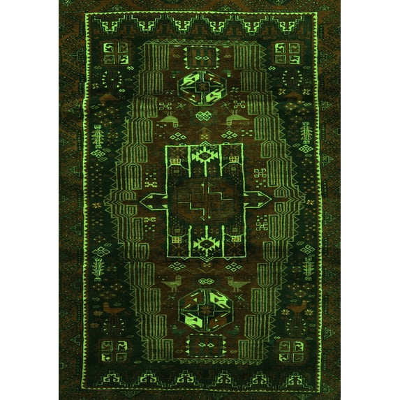 Ahgly Company Indoor Rectangle Persian Green Traditional Area Rugs, 2' x 3'