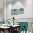 thumbnail image 4 of Dandelion Wall Art Bathroom Decor Teal and White Painting Canvas 3 Piece Rustic Flower Artwork for Kitchen Living Room Wall Decor Framed Ready to Hang, 4 of 6
