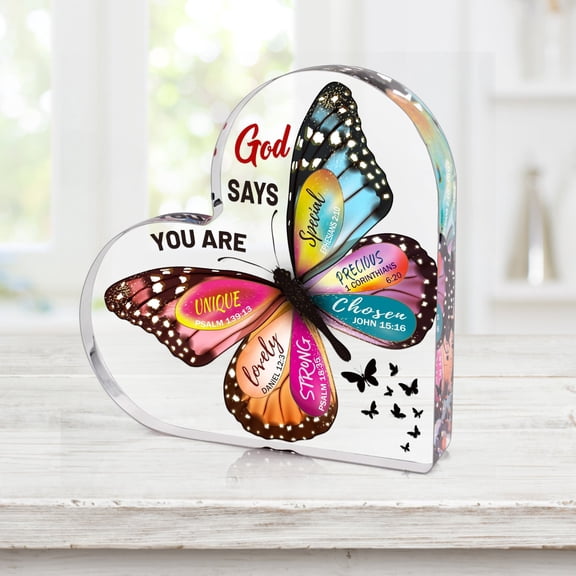 Christian Gifts for Women Birthday, Butterfly Inspirational Gifts for Friends, Mom, Sister, Girl, Female Coworker, Christian - Religious Spiritual Gift, Home Decorative Signs