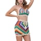thumbnail image 4 of INSPIRAR CHIC Conjunto de bikini de 2 piezas con top de tirantes y falda mini de corte hueco para mujeres, conjuntos de ganchillo de playa de verano, multicolor, 4 of 6