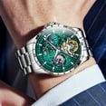 thumbnail image 6 of OLEVS Automatic Watches for Mens Starry Sky Skeleton Tourbillon Self Winding Mechanical Moon Phase Luminous Waterproof Luxury Dress Mens Wrist Watches Gifts Reloj Para Hombre Black/Blue/Green, 6 of 13