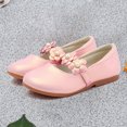 thumbnail image 2 of Quealent Toddler Girls Dress Shoes Flower Girl Flats Pearls Bow Mary Jane Wedding Party Flora Shoes Pink for Size 13, 2 of 9