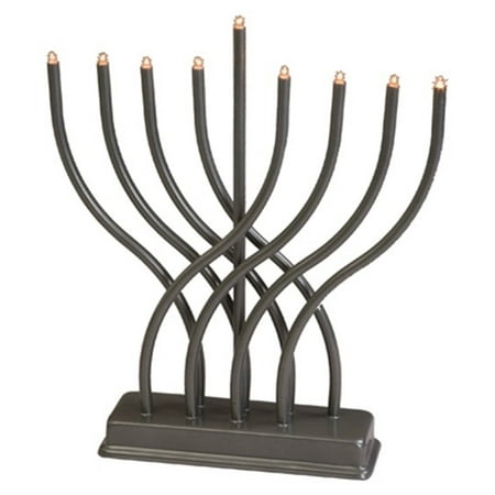 Israel Giftware Designs EM-17 Chanukah Menorah, Electric, Pewter, 11-In.