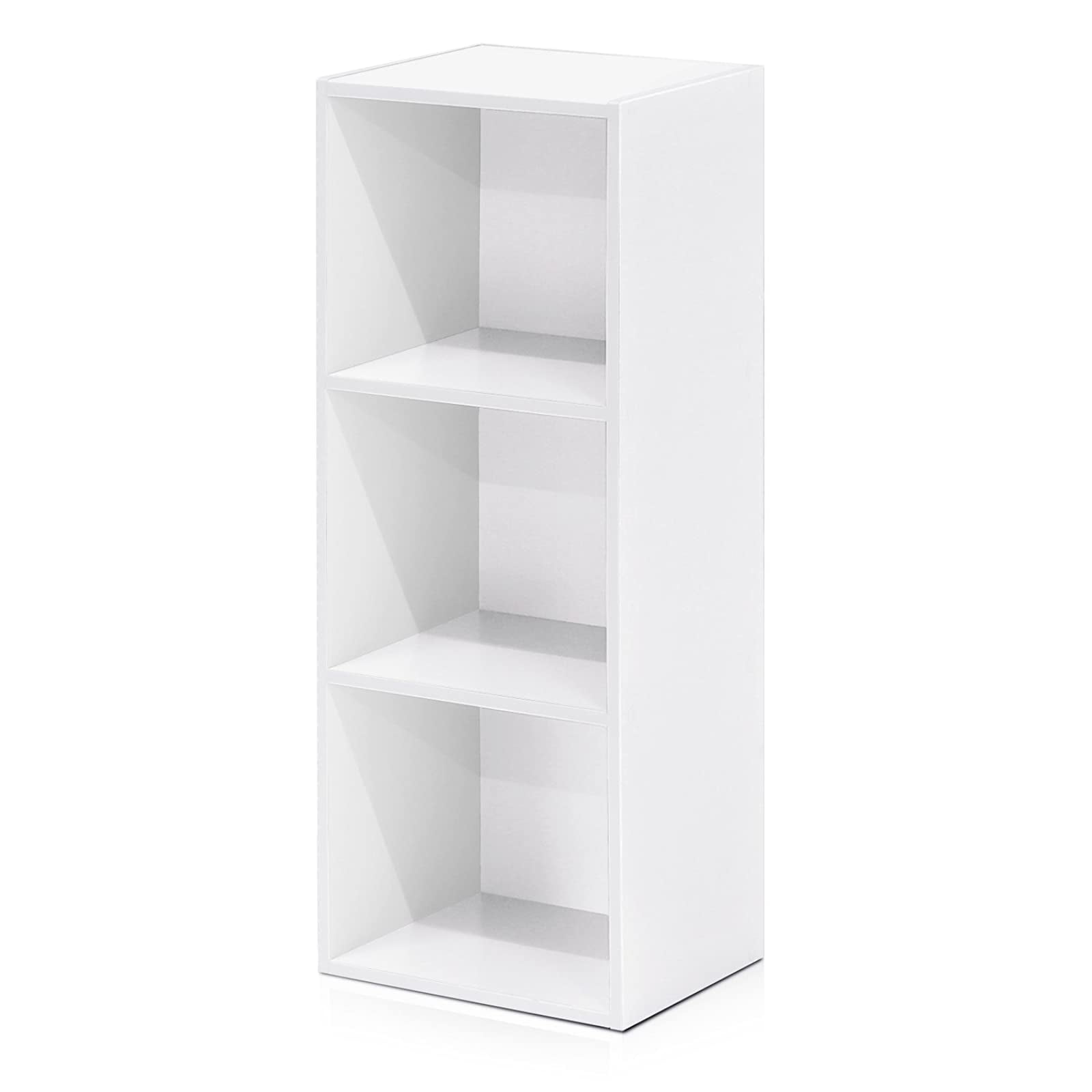 Furinno 3 Tier Open Shelf Bookcase, White 3 Shelf Bookcase