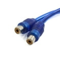 thumbnail image 3 of REGALWOVEN  2Pcs Male to 2 Female RCA Car Amplifier Audio Splitter Adapter Y Cable Wire Cord Blue Color, 3 of 3