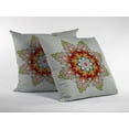 thumbnail image 2 of 16" Orange Green Mandala Indoor Outdoor Zip Throw Pillow, 2 of 5