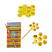 Rhode Island Novelty Emoji Party Favor Pencil, Eraser and Sharpener gift Set, 36-Piece