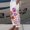 Hot Pink, variant on Azrian Women's Summer Casual Loose Cotton Linen Pocket Pants Women's Summer Printed Cotton Pocket Straight Sleeve Casual Elastic Waist Loose Length Pants