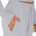 thumbnail image 5 of FUNUONY Women's 2 Piece Sets Fall Outfits Long Sleeve Wide Leg Tracksuits Casual Lounge Set Matching Sets Two Piece Sets Long Sleeve Crop Tops Matching Sets Travel Outfits Light Ashy S, 5 of 6