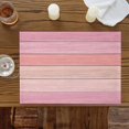 thumbnail image 4 of Country Pink Gradient Wood Board Placemats Set of 4,Wipeable Washable Table Mats for Dining Tables, Rustic Wooden Stripe Place Mats for Kitchen Event Party Tabletop Decor, 4 of 9