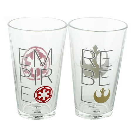 Star Wars Rebel & Empire Logos 16oz Pint Glass Set 2