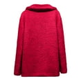 thumbnail image 6 of Winter Clearance Deals PITAUCE Women's Sherpa Jacket Fleece Winter Teddy Bear Coats Fuzzy Warm Fluffy Button Outwear Red S, 6 of 7