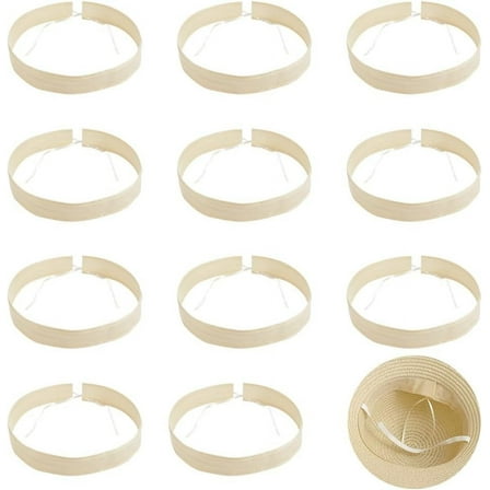 24 Pcs Hat Size Tape Hat Size Reducer Adjustable Hat Tape Bands Hat Sizer Insert for Hats Caps Sewing Crafts Accessories Khaki 24×1.2 inch
