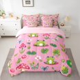 thumbnail image 2 of Castle Fairy Cartoon Frog Butterfly Bedding Comforter Set,Cute Mushroom King Bedding Sets, 2 of 8