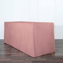 Efavormart 6FT Fitted Dusty Rose Polyester Rectangular Table Cover for Wedding Party Dining Banquet Events Restaurant Kitchen Home & Multi-Use