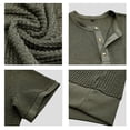 thumbnail image 6 of uikmnh Men's T Shirts European Solid Color Knitted Pineapple Jacquard Texture Men Casual Loose Comfortable Trendy Button Open Neck Short Sleeved T Shirt Size:2XL, 6 of 7