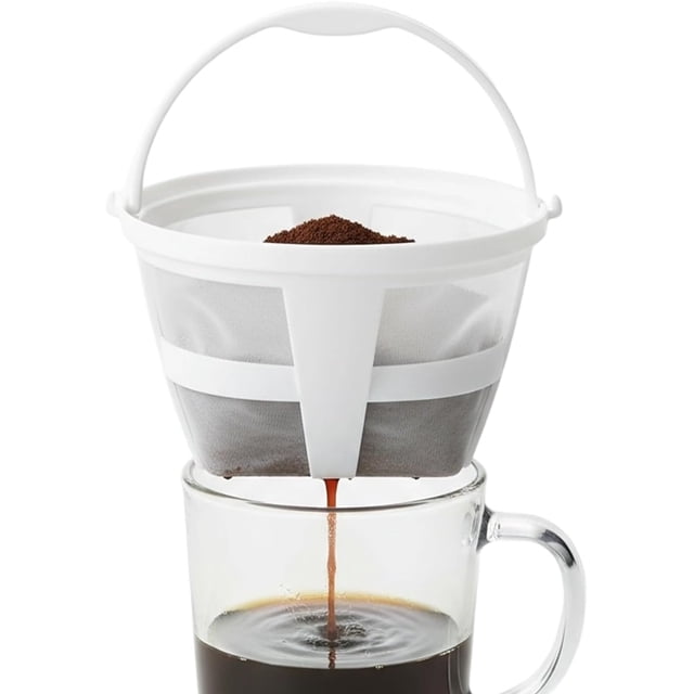 Reusable Coffee Filters,Mesh Strainer | 6-8 Cup Coffee Maker Mesh Filter with Handle - for Home Kitchen Tea Beverage Filtration Restaurant
