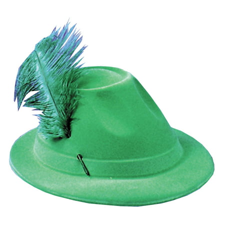 Green Alpine Hat with Feather Adult Halloween Accessory