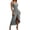 Grey, variant on Resort Dress for Women Women's Elegant Spaghetti Strap Irregular Hem Beach Dress Solid Color Sleeveless with Slit Holiday Style Black XXL