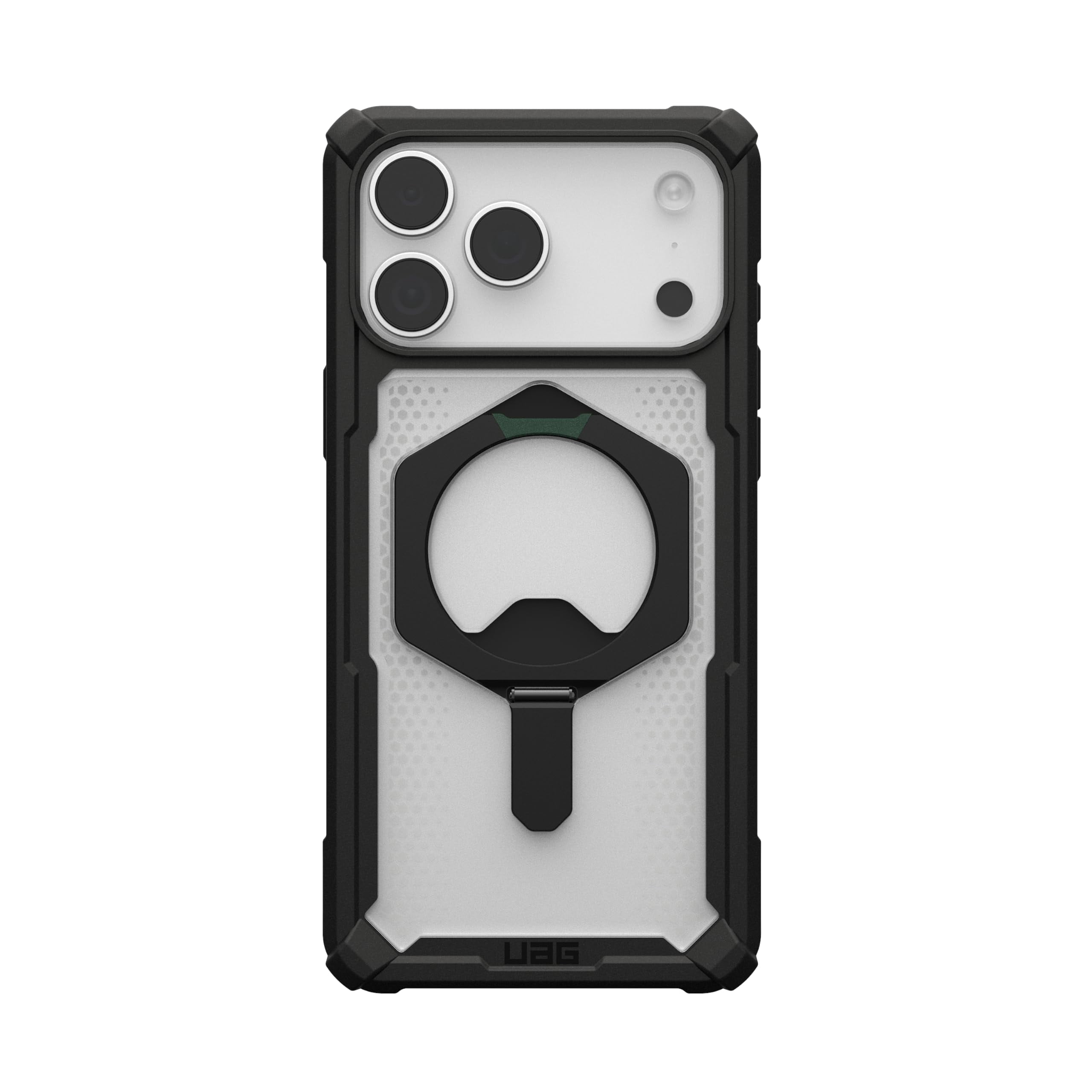 UAG iPhone 17 Pro Max Case with Kickstand Plasma XTE - Compatible with MagSafe Transparent Military Grade Protective Cover, Black/Clear