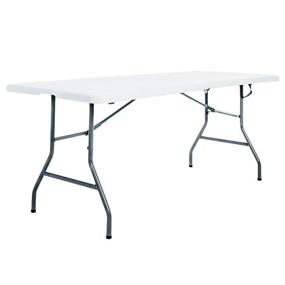 Open Box Peakform Fold In Half Banquet Table for Indoor Outdoor Use, 6 Ft,White
