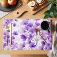 thumbnail image 2 of Purple Flowers Placemats Set of 4 Spring Blooms Botanicals Watercolor Floral Place Mats Indoor Wipeable Table Mats Washable Dining Table Placemats for Kitchen Holiday Party Home Decor 13x19 Inch, 2 of 9