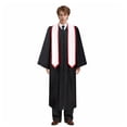 thumbnail image 4 of TOPTIE Graduation Stole Sash Gold Adult Unisex Plain Honor Stole Choir Stole 72 Inch-White with Red trim-One Size, 4 of 5