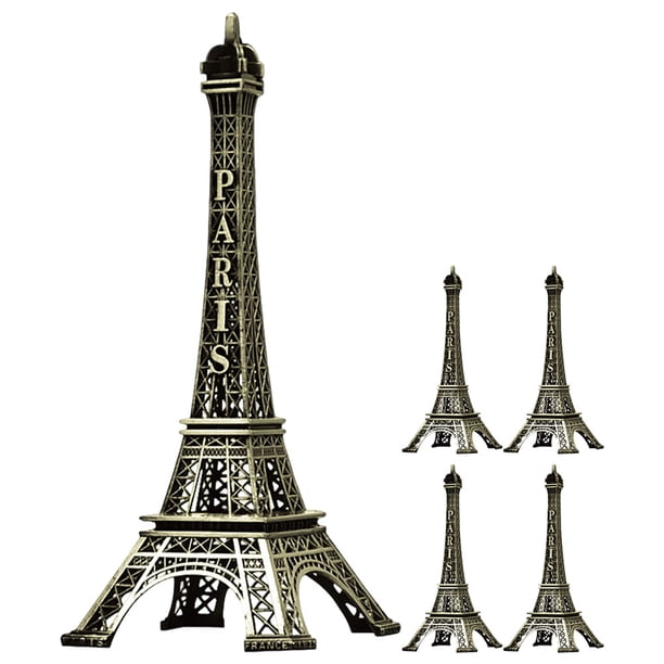 Figura modelo de Torre Eiffel de Metal, modelo de construcción Retro, decoración decorativa de Torre Eiffel, recuerdo de viaje, 5 uds.