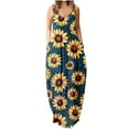 thumbnail image 2 of Lenago Robes de Bal Grande Taille pour Femmes Mode à Bretelles Taille Mi-Haute Col en V Sans Manches à Rayures Imprimé Floral Ajusté Robe Longue de Plage Été Robes de Plage, 2 of 5