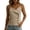 Khaki, variant on SHTXOZHI Womens Linen Wrap Neck Tank Tops Spaghetti Strap Button Front Cropped Tees Casual Sleeveless Basic Shirts