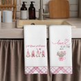 thumbnail image 3 of Gnomes Pink Love Heart Rose Kitchen Towels - Anniversary Dish Towels Gifts for Couple, Valentines Holiday Decorative Absorbent Dishcloths Hand Towels Set of 2 for Kitchen Decor 18x26 Inches, 3 of 6