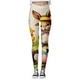 thumbnail image 2 of Women Fashion Workout Out Leggings Easter Print Color Block Pants Soft Stretchy Leggings, 2 of 2