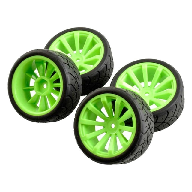4 Pieces 144001124018124019 for 1:10 Rubber Tire RC Car , Green