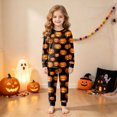 thumbnail image 2 of Kogui Halloween Pjs Kids 2-Piece Cute Ghost Pumpkin Print Soft Sleepwear Set Long Sleeve Kids Pjs Size 8-9 (Black,8-9 Years), 2 of 7