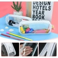 thumbnail image 4 of 5 Pack Clear PVC Zipper Pencil Pouch, Pen Pencil Case Makeup Pouch, Large Capacity Pencil Bag for Office Stationery Travel Storage, 4 of 8