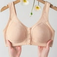 thumbnail image 7 of Ashirexll Bras for Women, Solid Color Front Button Wireless Seamless Post Surgery Bra Breathable Comfortable Wirefree Bra Beige 38, 7 of 7