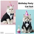 thumbnail image 2 of Cat Tuxedo Outfit, Sphynx Cat Costume Formal Suit with Bow Tie, Stylish Cat Shirt Fashion Apparel Fancy Clothes, Kitten Formal Attire Wedding Onesie Costume for Cats Only, 2 of 7