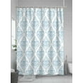 thumbnail image 5 of Boanket Polyester Fabric Blue Floral Boho Shower Curtain, Vintage Ethnic Tribe Abstract Art Waterproof Bathtub Curtain Bathroom Decor Set with Hooks 72 x 72 Inches,, 5 of 6