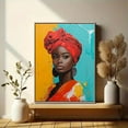 thumbnail image 6 of African Woman Headwrap Canvas Wall Art，Suitable for Living Room，Bedroom，Bathroom，Office and Dinning Room Decoration., 6 of 8