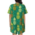 thumbnail image 3 of Kdxio Pineapples1 Print Pajamas Sets for Women Short-Sleeved Pjs with Lounge Shorts Two Piece Sleepwear S-4XL, 3 of 8