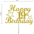 thumbnail image 2 of 19 Birthday Cake Topper Gold Glitter, Party Decoration Ideas, Sturdy Doubled Sided Glitter, Acrylic Stick. Made in USA (19th), 2 of 4